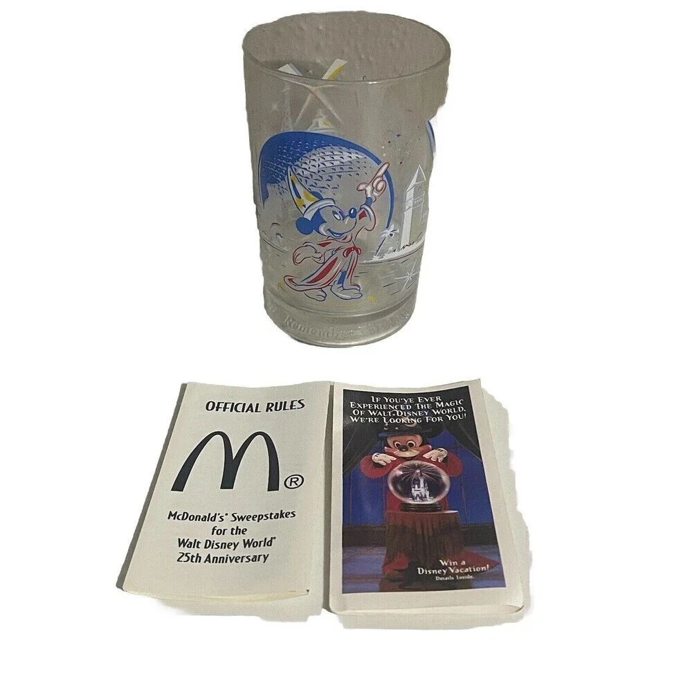 Walt Disney World Remember the Magic Glass McDonald's Epcot 25th Anniversary